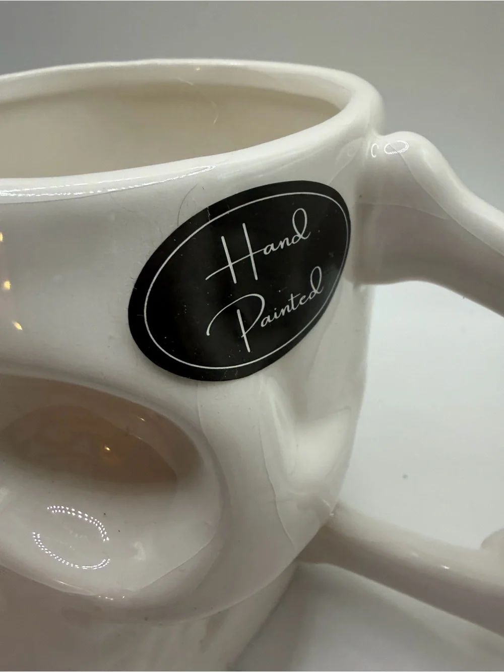 White Skull Mug with Purple Rose Accents